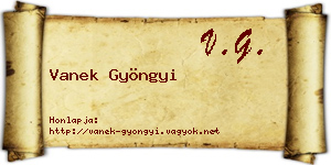 Vanek Gyöngyi névjegykártya